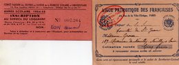 2 Cartes Adhérents , Ligue Patriotique Des Françaises 1933, Et Inscription Au Service Du Logement 54-55 - Barbie