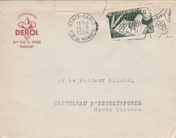 Monaco Lettre Entête Laboratoires Derol Monte Carlo 16/3/1954 à Dr Belaval Castelnau D' Estrefonds Haute Garonne - Briefe U. Dokumente