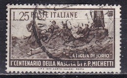 Repubblica Italiana, 1951 - 25 Lire Michetti, Fil. R1 - Pos. ND - Nr.162 Usato° - Varietà E Curiosità