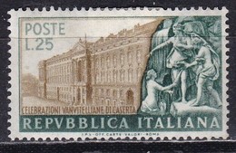 Repubblica Italiana, 1952 - 25 Lire Vanvitelli, Fil. R1 - Pos. ND -  Nr.179 MLH* - Varietà E Curiosità