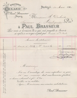 1910: Facture De ## PAUL BRASSEUR, ANVERS ## à ## Mr. DUBOIS, Brasseur, AUDEGEM ## - Lebensmittel
