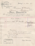 1911: Facture De ## PAUL BRASSEUR, ANVERS ## à ## Mr. DUBOIS, Brasseur, AUDEGEM ## - 1900 – 1949