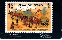 Timbre Stamp BD Train Express Trein Jouet Jeu -Télécarte ISLE OF MAN  Phonecard  Karte (G 47) - Isola Di Man