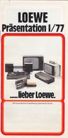 1977 LOEWE GERMANY TV TELEVISION RADIO GRAMOPHONE CATALOGUE BROCHURE PROSPECT - Televisione