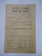 SPORTS D'HIVER Alpes 1930 : Saint Pierre De Chartreuse Briançon Villars De Lans Chamonix Combloux Morzine Engelberg - Sports & Tourism