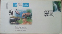 Pictorial Postmark, India, Panda, Wwf,special Cover,elephant,tiger,wild Animal - Lettres & Documents