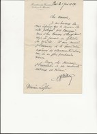 LETTRE MANUSCRITE CABINET DU MINISTRE DES FINANCES 1927- " Demande De Classement D'un Dossier " ANNEE 1927 - Sin Clasificación