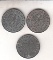 LOT  3  X  1  PFENNIG  1944-1942 - 1 Reichspfennig