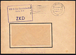 DDR ZKD Brief KSt. Berlin N4 - VEB Berliner Dauerbackwaren Vom 12.664 - Central Mail Service