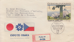 Enveloppe  Recommandée  FDC  1er  Jour   TCHECOSLOVAQUIIE    Exposition  Universelle   OSAKA   1970 - 1970 – Osaka (Japon)