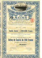 S.A Grands Chantiers Navals De Mons Action De Capital De 250 Francs 1920 - Navigation