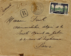 1914- Enveloppe Recc.  De LIBREVILLE   Affr. à 35 C Pour Paris - Brieven En Documenten