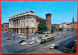 Cpsm TORINO Piazza Castello E Palazzo Madama Tram Voitures Anciennes - Palazzo Madama
