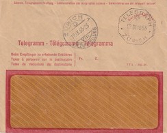 SUISSE 1953 ENVELOPPE DE TELEGRAMME DE ZURICH - Telegraph