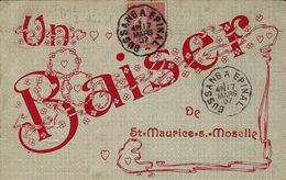 1907 - C P A De St Maurice -s-Moselle  Affr. 10 C Semeuse Oblit. Conv. Ligne BUSSANG A EPINAL ( Vosges ) - Poste Ferroviaire