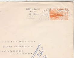 Monaco Yvert 311A Sur Partie Lettre Monte Carlo 16/5/1955 Pour Grenade Haute Garonne - Briefe U. Dokumente