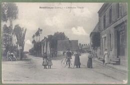 CPA - INDRE ET LOIRE - SEMBLANCAY - L'ALLÉE DES TILLEULS - Belle Animation, Boutique Du Bourrelier, Cycliste - Bayeux - Semblançay