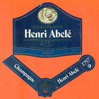 étiquette + Collerette De Champagne Brut 1757 Henri Abelé à Reims - 75 Cl - Sourir De Reims - Champagne