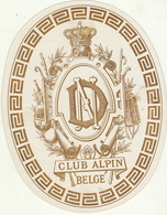 1893-1894  étiquette Boite à Cigare Havane Club Alpin Belge - Etiquetas