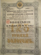 Gouvernement Impérial De Russie - Obligation 4% - Chemin De Fer De Koursk Kharkof Azof - 1894 - Russie