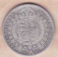 Grande-Bretagne Half Crown 1887  Victoria , En Argent - K. 1/2 Crown