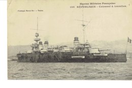 Cpa République Cuirassé à Tourelles - Warships