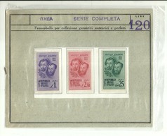 2156 " REPUBBL SOCIALE IT.-1944-CENTENARIO MORTE FRATELLI BANDIERA SERIE NUOVA E USATA " ORIGINALE - Autres & Non Classés