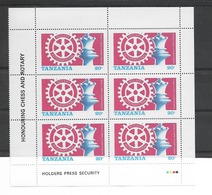 ROTARY & ECHECS / TANZANIE 1986 / Bloc De 6  Timbres Neufs** Faciale 20F /.ROTARY Et Championnat Du Monde Echecs - Rotary, Club Leones