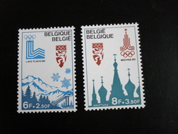 Belgique - Année 1978 - Préparation Aux J.O. De Lake Placid & Moscou - Y.T 1908 & 1910 - Neuf (**) Mint (MNH) - Unused Stamps