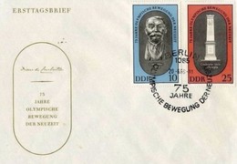 DDR  - 20 6 1975  BUSTA FDC COMMEMORATIVA 75° DEI MODERNI GIOCHI OLIMPICI - 1971-1980