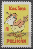 Pelican Bird Birds KALÁKA  Folk Music Group - LABEL CINDERELLA VIGNETTE 1990's Hungary - MNH My Stamp - Pélicans