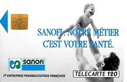 CARTEµ-PUBLIC-F123 A-120U-SO3-1990-SANOFI-UTILISE-TBE - 1990