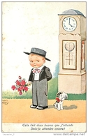 Illustrateur John Wills - Deux Heures Que J'attends -  (horloge - Chien ) - Wills, John