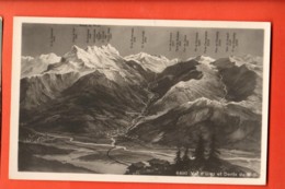 Delcampe - VAG-19  Panorama Val D'Illiez Et Dents Du Midi. Monthey Troistorrents Champéry Tampon Ecoles Primaires Locle, Non Circul - Champéry