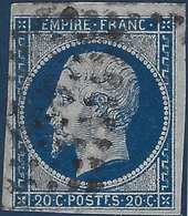 Napoléon III N°14k I  20c Bleu Très Fonçé Variété POSTFS Oblitéré PC Signé Calves - 1853-1860 Napoléon III