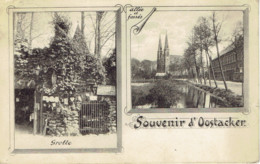 Souvenir Oostacker Lez Gand Lourdes  Grotte Allée Et Fosses 1914 Edit. A. Baert - Gent