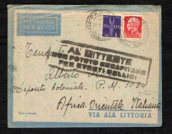 ITALIA REGNO - 31.1.1941 - AL MITTENTE NON POTUTO RECAPITARE PER EVENTI BELLICI - VERSO AFRICA ORIENTALE - Marcophilie (Avions)