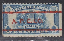 USA Scott # ?? Used - Playing Card Revenue Stamp - APC Co - Fiscale Zegels
