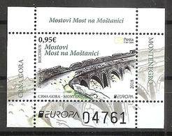 MONTENEGRO 2018,EUROPA CEPT,BRIDGES,,MNH - 2018