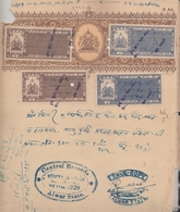 ALWAR  State  8A   Stamp Paper Type 32 + 4 Court Fee Stamps   # 16526  D  Inde Indien  India Fiscaux Fiscal Revenue - Alwar