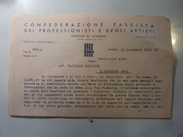 Documento "CONFEDERAZIONE FASCISTA DEI PROFESSIONISTI E DEGLI ARTISTI ISCRIZIONE ALBO AVVOCATO" Salerno 11 Novembre 1941 - Exlibris