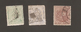 España 1873 1874 Yvert 132, 136 Y 151 Used - Oblitérés