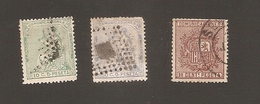 España 1873 1874 Yvert 132, 136 Y 151 Used - Usados