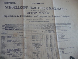 Tarif Prix 1895 New York Schoellkopf Hartford Maclagan Cedar Street  2 X A3 - USA