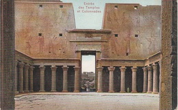 CPA AK Denderak Dendera دندرة Entrée Colonnades Temple معبد A Qina Qena قنا Ägypten Egypt مصر Egypte - Qina