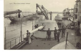 Cpa Pont D'un Croiseur Cuirassé. - Warships