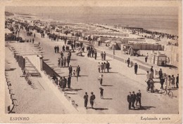 POSTCARD PORTUGAL - ESPINHO - ESPLANADA E PRAIA - RAILWAY CANCEL - AMBULANCIA NORTE II - Aveiro