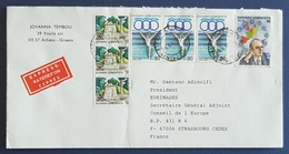 1992 Covers, Athens - Strasbourg France, President Eurimages, Greece, Hellas - Storia Postale