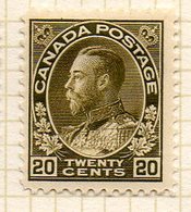 AMERIQUE - CANADA - (Dominion) - 1911-16 - N° 98 - 20 C. Olive - (George V) - Unused Stamps