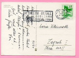 Postmark - 3rd Ballet Biennial, Lubljana, 1964., Yugoslavia, Postcard - Otros & Sin Clasificación